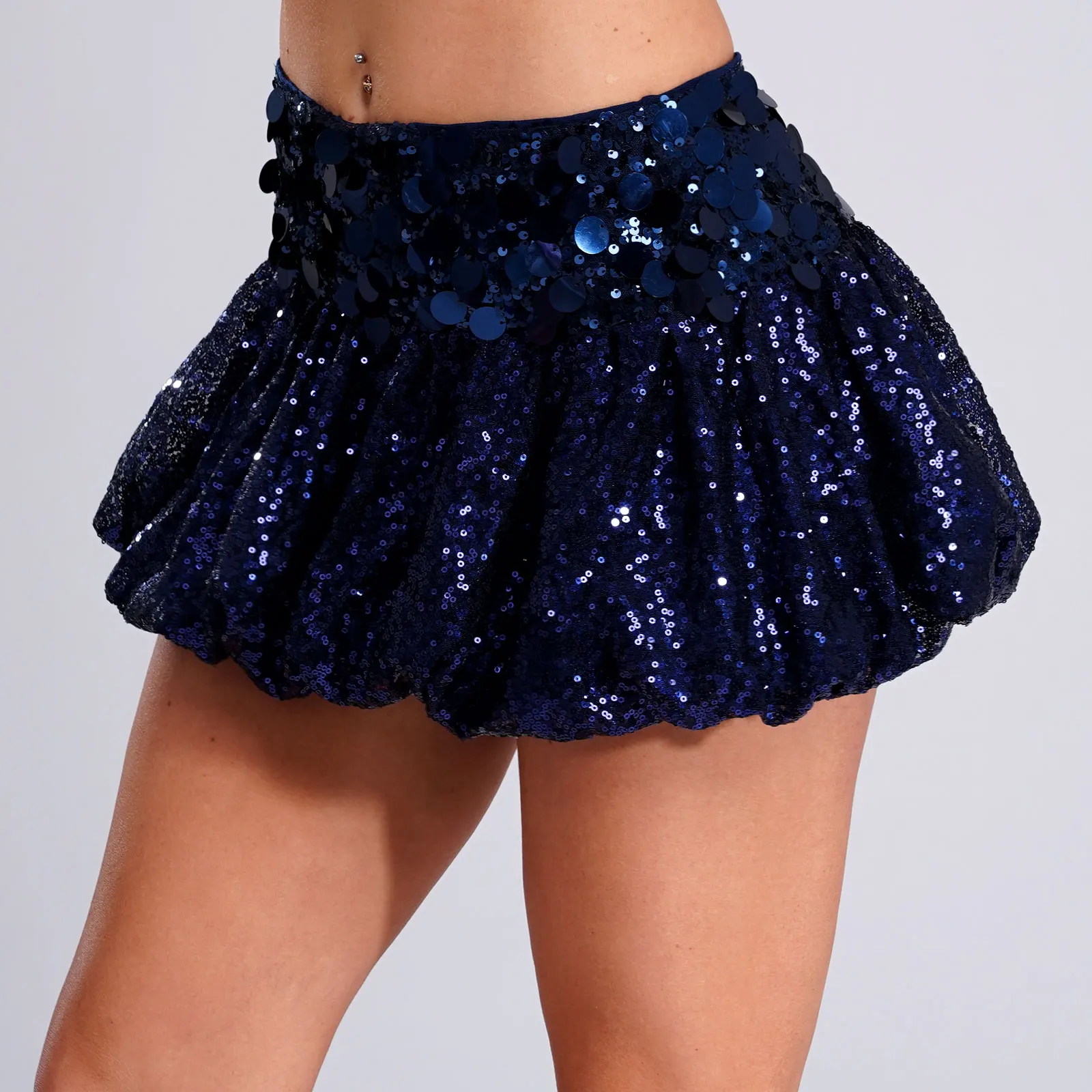Women Pencil Skirt Wet Look Latex Skirt Patent Leather Elastic Waistband Miniskirt Solid Color Sexy Shiny Skirts Glossy Clubwear