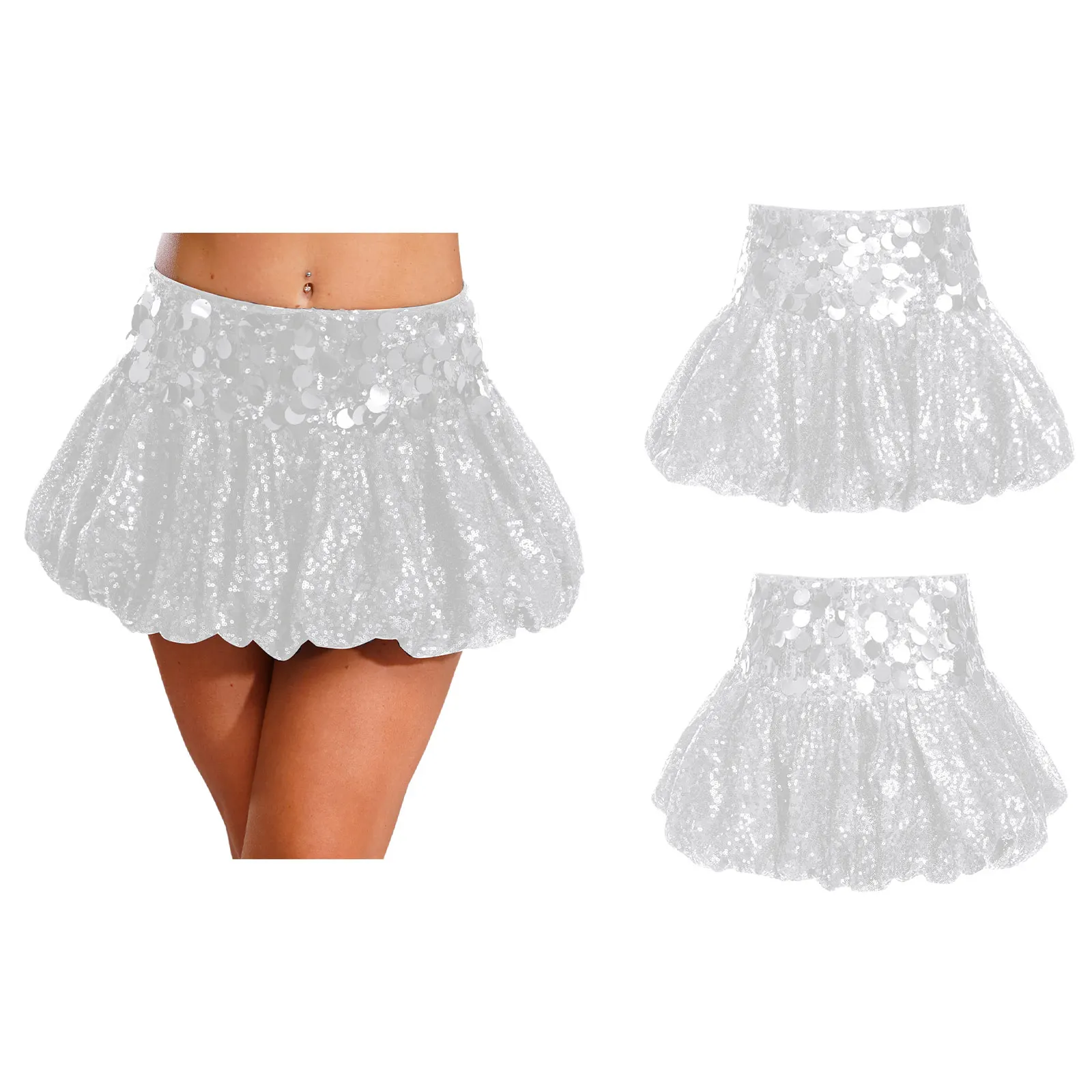 Women Pencil Skirt Wet Look Latex Skirt Patent Leather Elastic Waistband Miniskirt Solid Color Sexy Shiny Skirts Glossy Clubwear