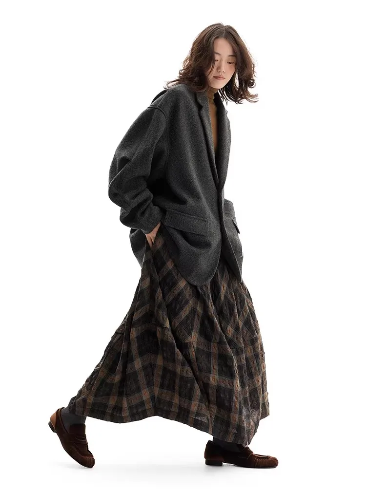 Retro British-Style Skirt~ Wool Plaid Bud Skirt, Versatile Skirt for Autumn and Winter, 2026 Autumn and Winter New Style