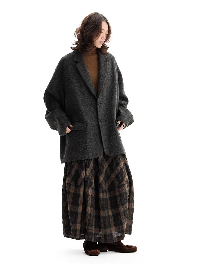 Retro British-Style Skirt~ Wool Plaid Bud Skirt, Versatile Skirt for Autumn and Winter, 2026 Autumn and Winter New Style