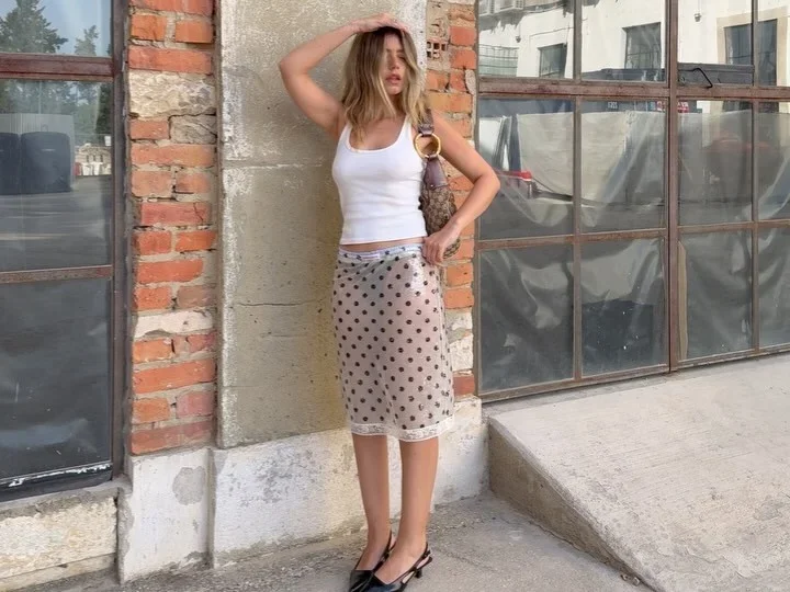 Sexy Polka Dot Sequin Midi Skirt Women Ruched Lace Patchwork Elastic Waist Bodycon Pencil Skirts Lady Party Dating Glitter Wear