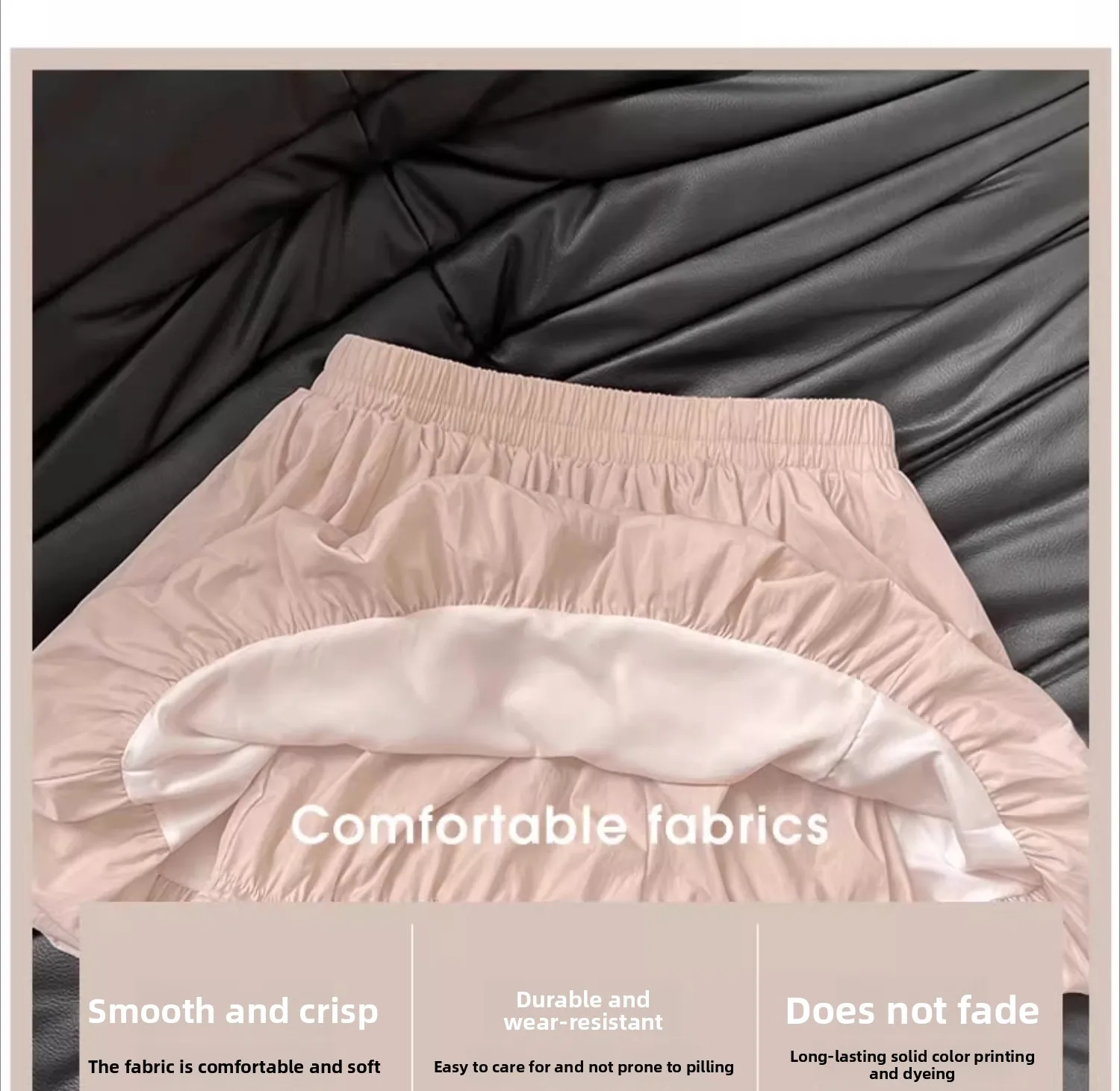 Women's Mini Skirt High Waist A-Line Slimming Summer Skirt with Built-in Shorts for Petite, Pleated Puff Hem Pink