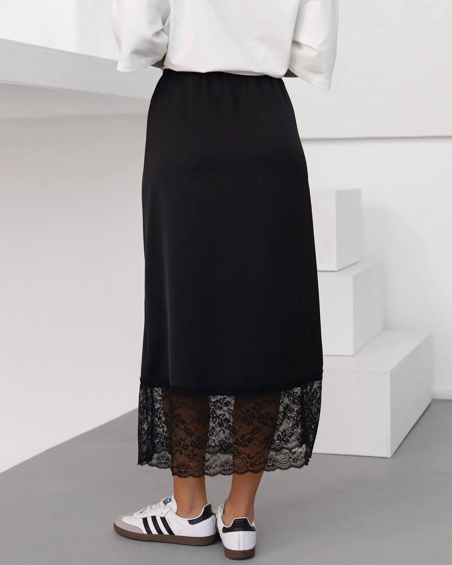 Tossy White Casual Lace Long Skirt For Women Slim High Waist Patchwork Elegant Commute Clothes Summer 2025 Female Maxi Skirt New