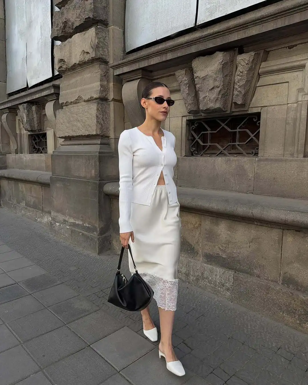 Tossy White Casual Lace Long Skirt For Women Slim High Waist Patchwork Elegant Commute Clothes Summer 2025 Female Maxi Skirt New