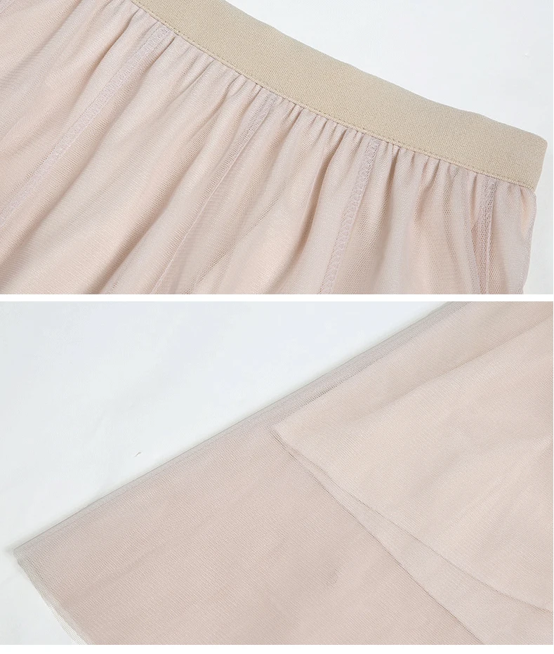 Jielur Skirts Womens Autumn 3 Layers Princess Tulle Mesh Pleated Skirt Saia Female Jupe Summer Tutu Skirts Faldas Mujer Moda