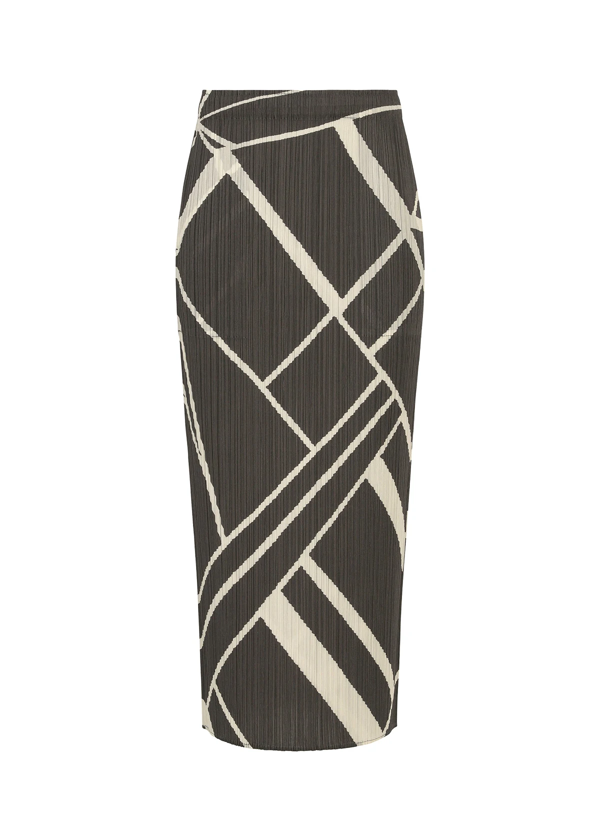 Miyake Pleated Fold Lines Printed Minimalist Design Straight Skirt