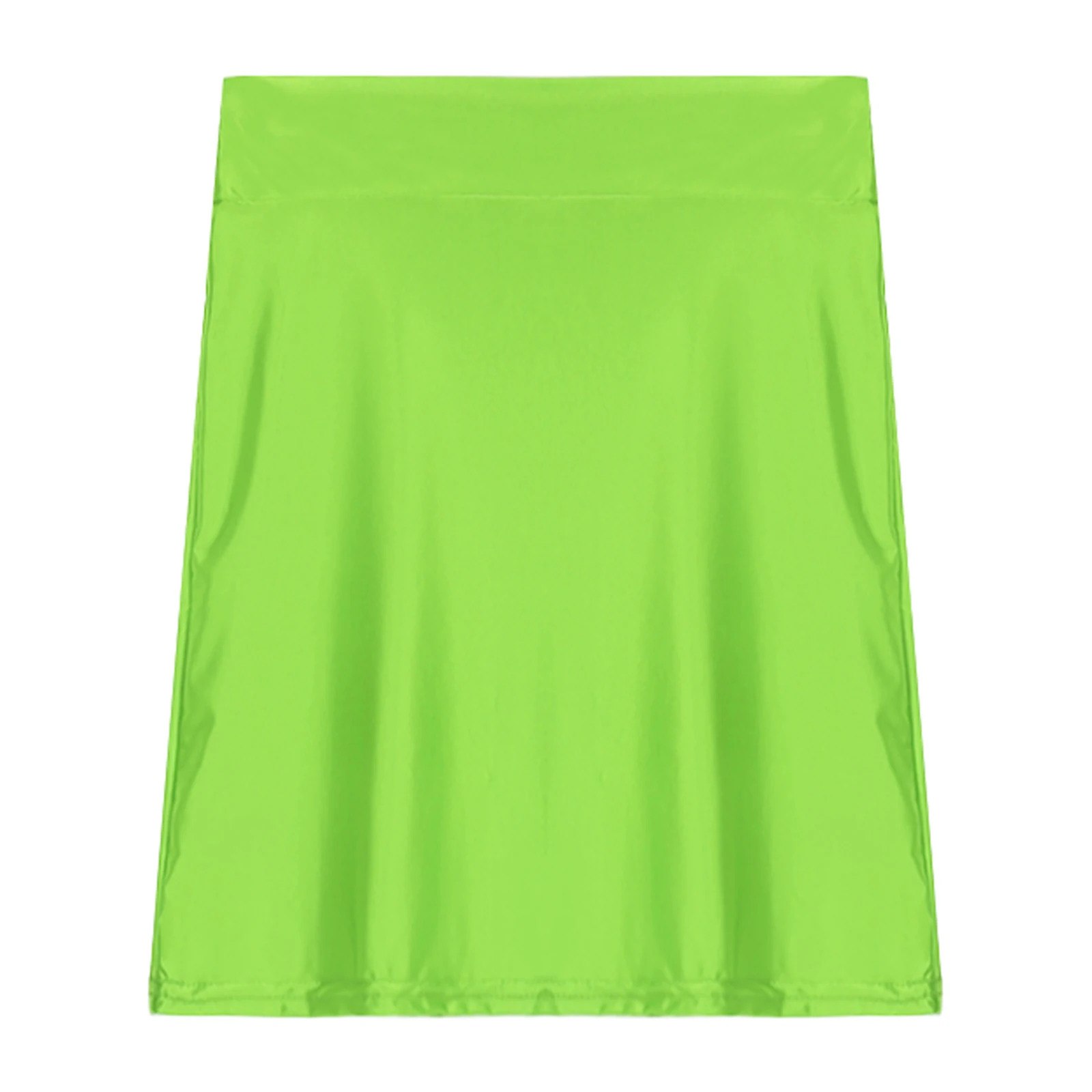 Womens Ladies Pencil Skirt Glossy Rave Party Clubwear Fashion Stretchy Casual Solid Color High Waist Bodycon Mini Skirts