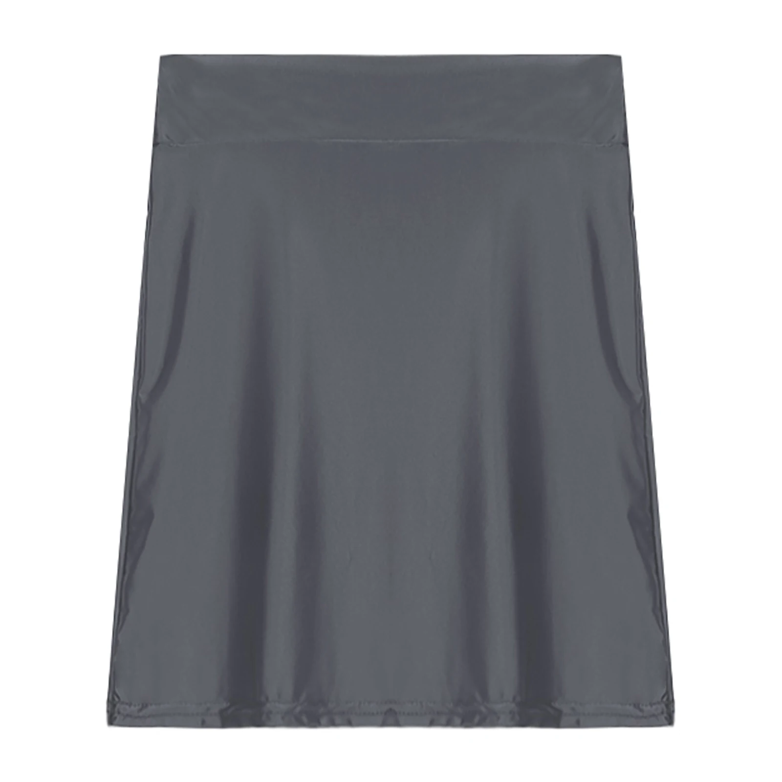 Womens Ladies Pencil Skirt Glossy Rave Party Clubwear Fashion Stretchy Casual Solid Color High Waist Bodycon Mini Skirts