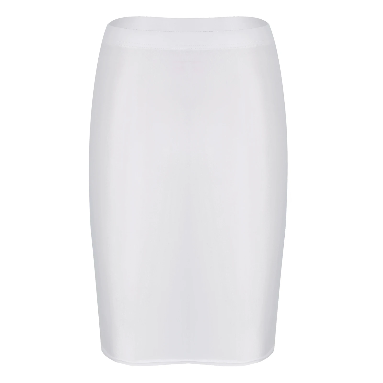 Womens Ladies Pencil Skirt Glossy Rave Party Clubwear Fashion Stretchy Casual Solid Color High Waist Bodycon Mini Skirts