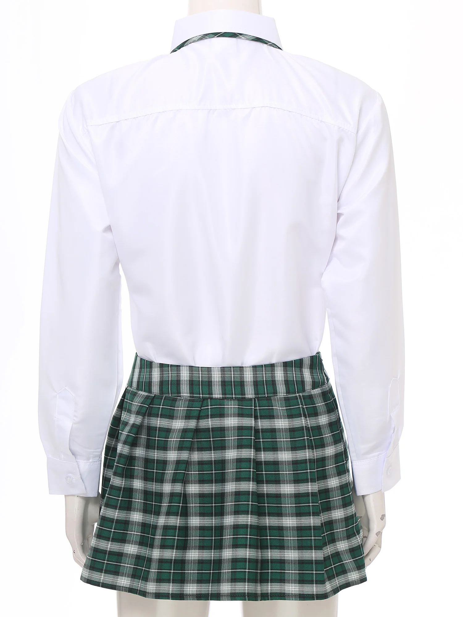 Womens Adult Japanese Schoolgirls Uniform Mini Skirts Cosplay Costume Y2K Clothes Outfit Kawaii Plaid Pleated Skirt with Necktie