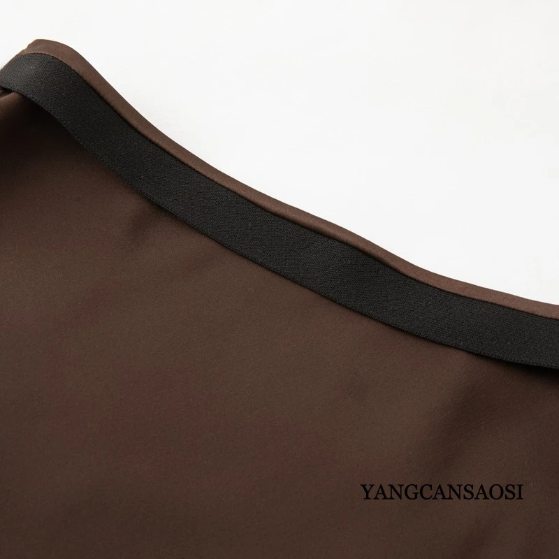 2026 Women's Early Spring New Heavy 100% Natural Mulberry Silk Satin Solid Slant Cutting Slimming Bag Hip Fishtail Skirt