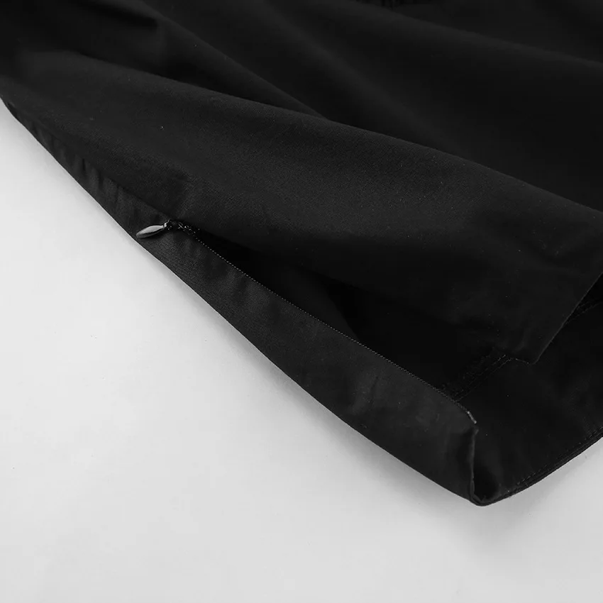 TARUXY Commuting Black Ruffled Skirt For Women Asymmetric High Waist A-line Skirt Fashion Splice Female Casual Skirt Streetwear