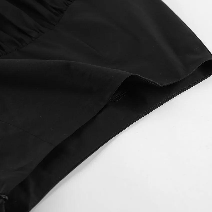 TARUXY Commuting Black Ruffled Skirt For Women Asymmetric High Waist A-line Skirt Fashion Splice Female Casual Skirt Streetwear