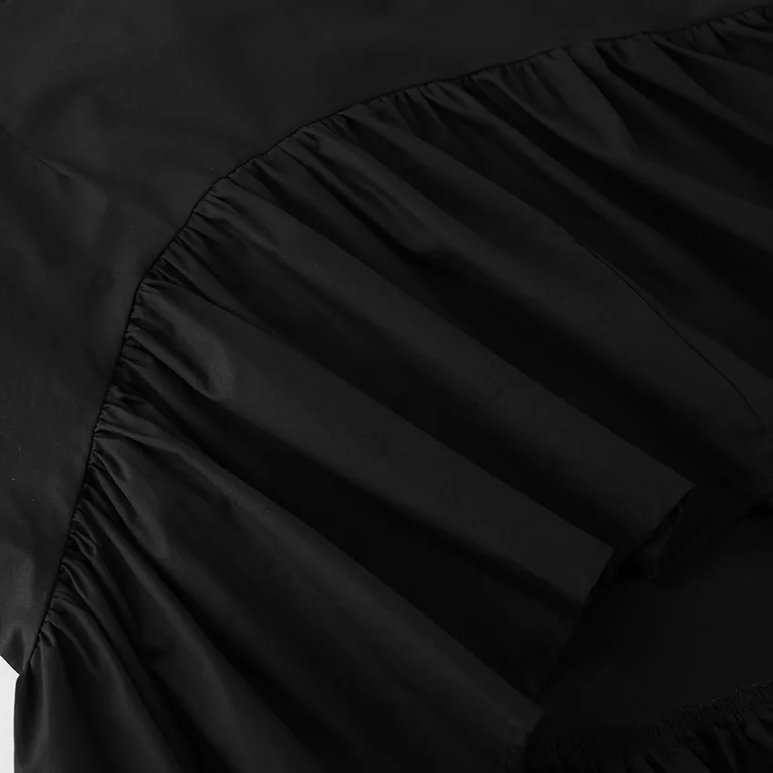 TARUXY Commuting Black Ruffled Skirt For Women Asymmetric High Waist A-line Skirt Fashion Splice Female Casual Skirt Streetwear