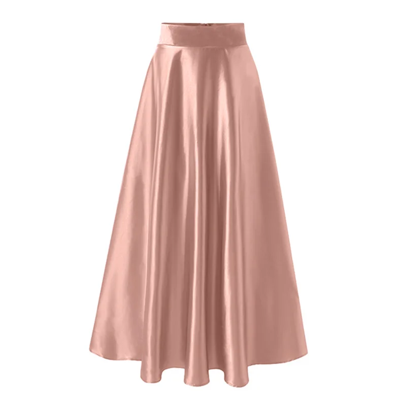 ZANZEA Elegant High Waist Satin Party Skirts Jupe Summer Women Maxi Long Skirts A-line Sundress Work OL Maxi Vestido Faldas Saia