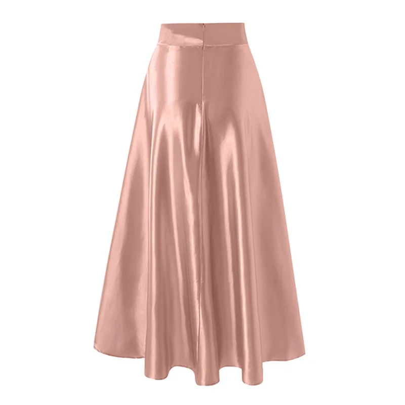 ZANZEA Elegant High Waist Satin Party Skirts Jupe Summer Women Maxi Long Skirts A-line Sundress Work OL Maxi Vestido Faldas Saia