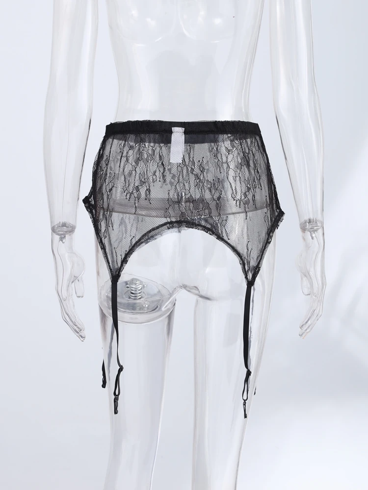 High Waist Lace Trim Butt Flap Women Sexy Skirt Extender Sheer Hollow Out Floral Layering Bottom With Waistband Ladies Partywear