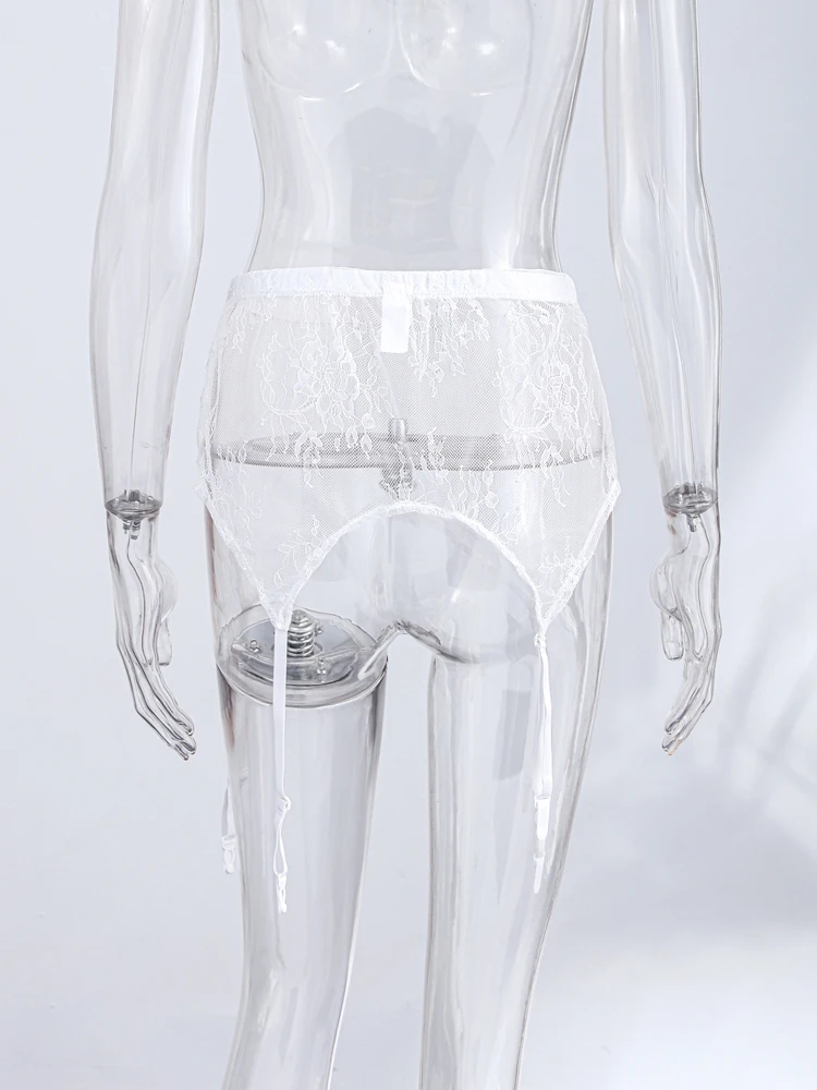 High Waist Lace Trim Butt Flap Women Sexy Skirt Extender Sheer Hollow Out Floral Layering Bottom With Waistband Ladies Partywear