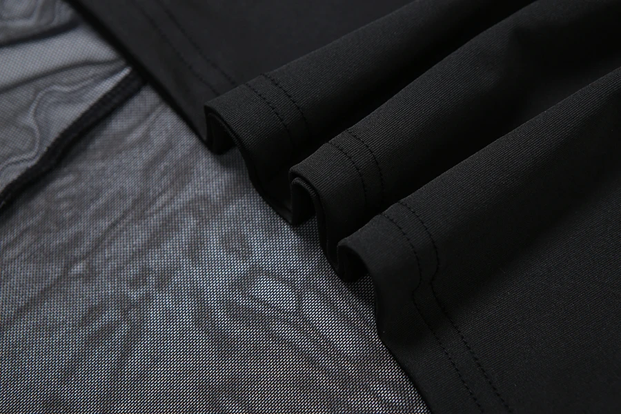 Sylcue 2024 Spring New Black Mysterious Sexy Hot All-match Trendy Personalized Women's Perspective Thin Skirt