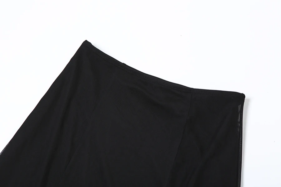 Sylcue 2024 Spring New Black Mysterious Sexy Hot All-match Trendy Personalized Women's Perspective Thin Skirt