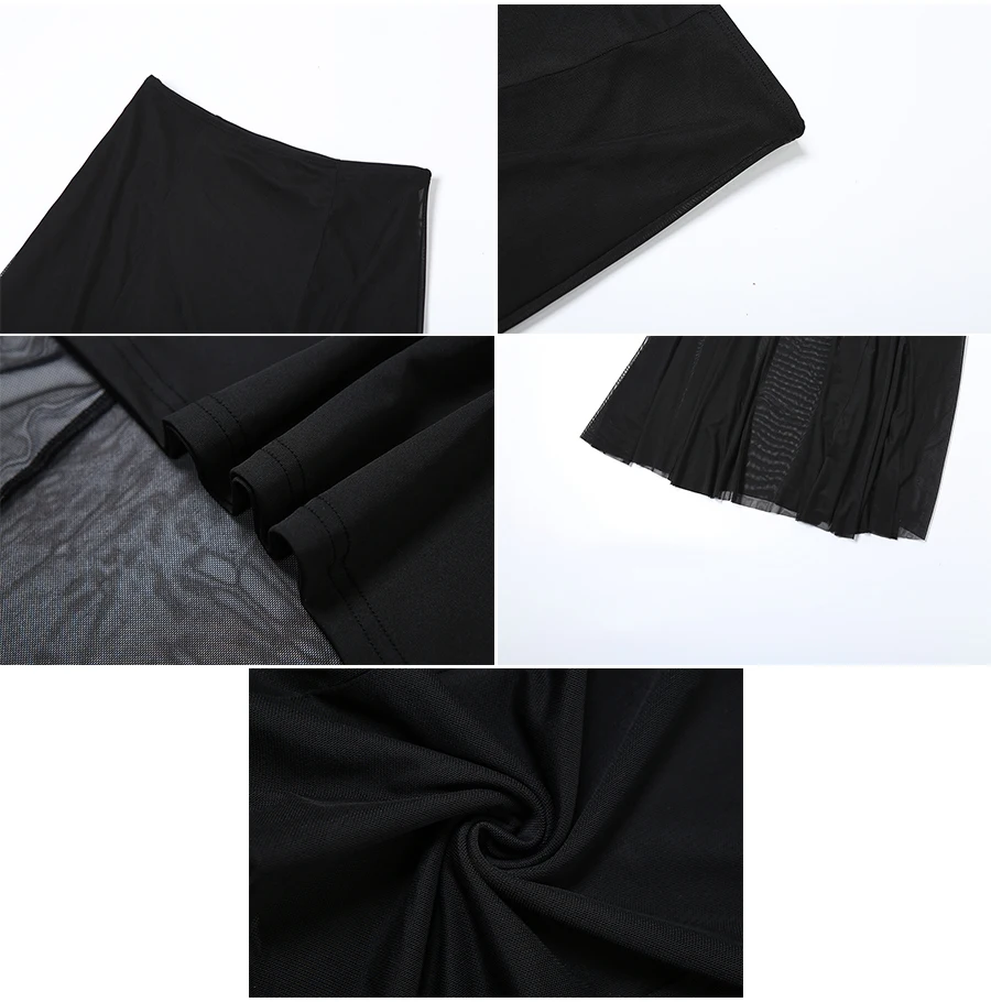 Sylcue 2024 Spring New Black Mysterious Sexy Hot All-match Trendy Personalized Women's Perspective Thin Skirt