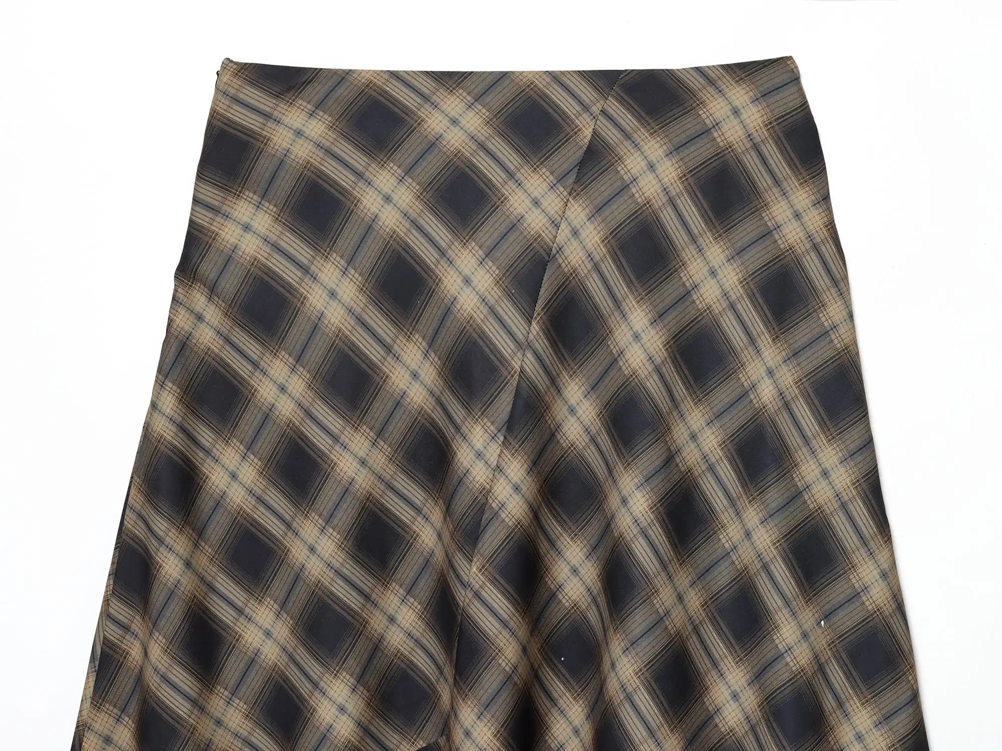 KONDALA Elegant Plaid Lace Hem Skirt Women Trendy High Street Midi Skirt New 2026 Spring Summer Fashion Holiday Chic Lady Skirt