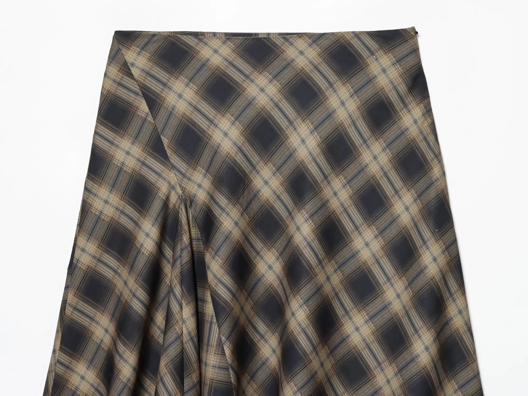 KONDALA Elegant Plaid Lace Hem Skirt Women Trendy High Street Midi Skirt New 2026 Spring Summer Fashion Holiday Chic Lady Skirt