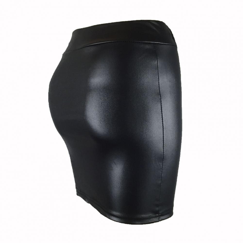 Summer Bodycon Pu Mini Skirt Women Faux Leather Solid Black Package Hip Regular Waist Office Lady Skirts Sexy Faldas mujer moda
