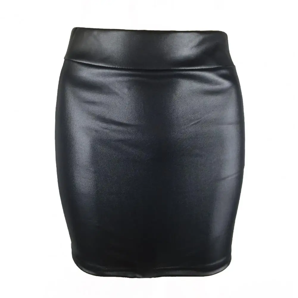 Summer Bodycon Pu Mini Skirt Women Faux Leather Solid Black Package Hip Regular Waist Office Lady Skirts Sexy Faldas mujer moda
