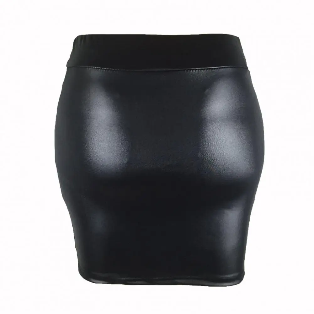 Summer Bodycon Pu Mini Skirt Women Faux Leather Solid Black Package Hip Regular Waist Office Lady Skirts Sexy Faldas mujer moda