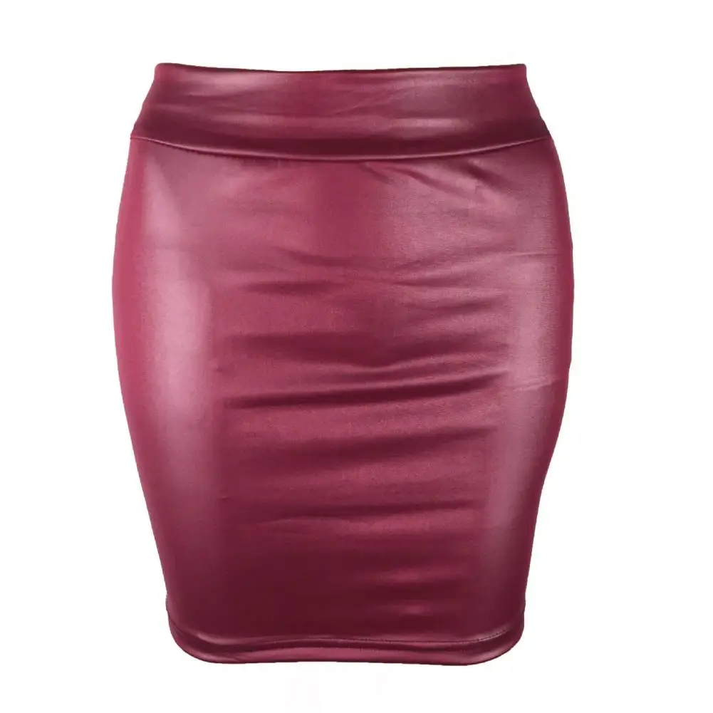 Summer Bodycon Pu Mini Skirt Women Faux Leather Solid Black Package Hip Regular Waist Office Lady Skirts Sexy Faldas mujer moda