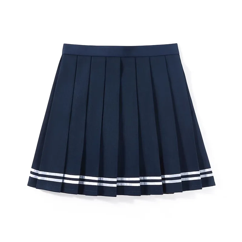 New Summer Women Girls Stripe Skirt 2025 High Waist Student Black Pleated Skirts Women Cute Sweet Girls Dance Mini Skirt XS-3XL