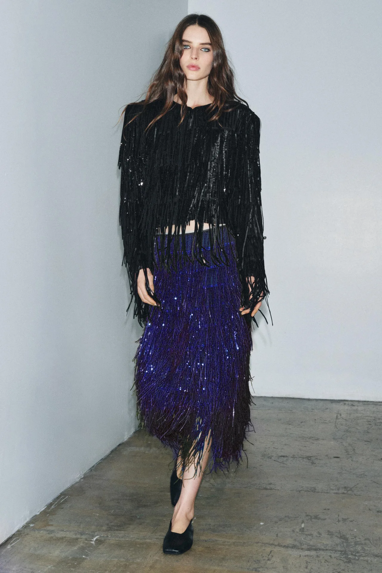 Sequined Tassel Skirt 2026 New Women Fashion Outfit High Waist Slim Fit Long Party Skirt Lady Commuting Club Banquet Clothing