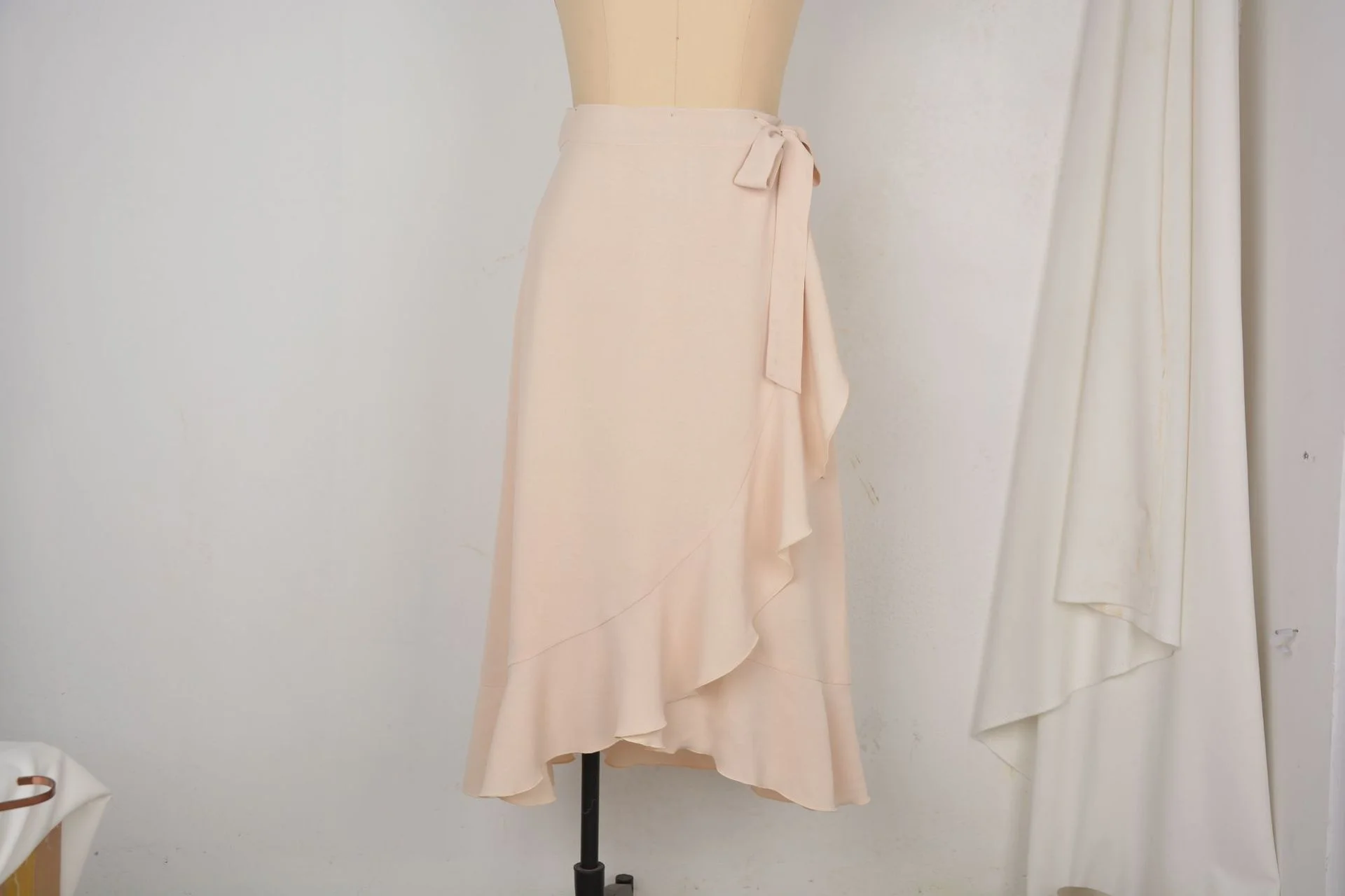 Summer Long Skirts For Women 2026 Fashion Lace Up Irregular Solid Color High Waist Bodycon Black Skirt Female Pink Chiffon Skirt