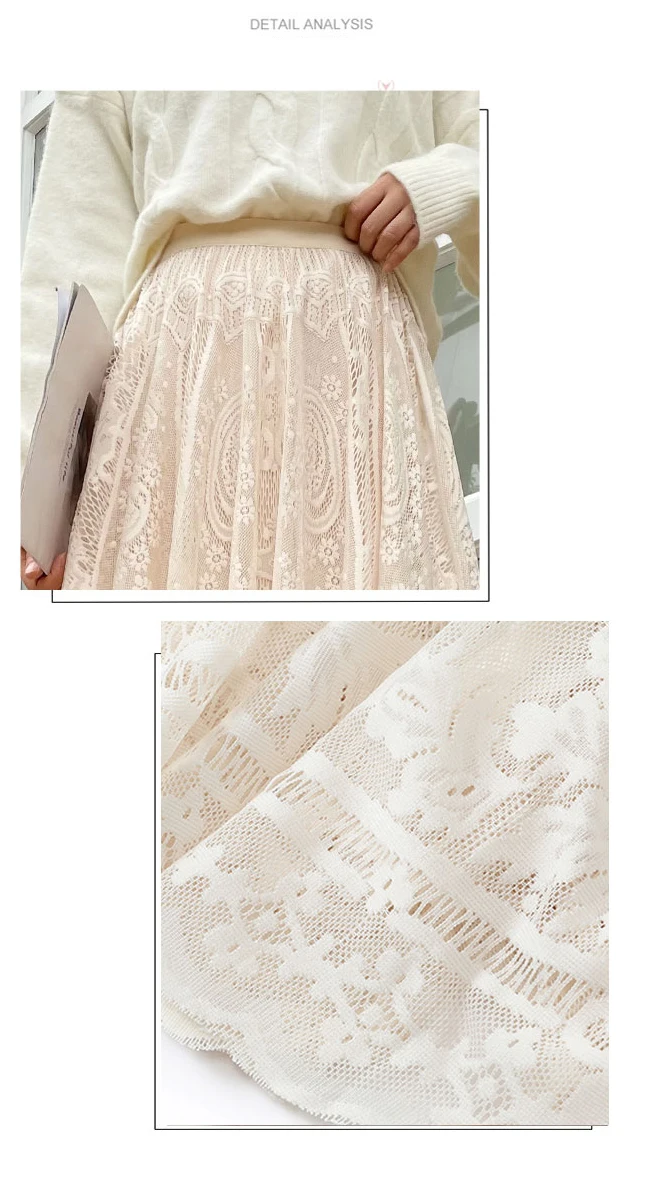2026 New Spring Summer Women Long Skirt Fairy Palace Style Custom Lace Oversize Pendulum Mid-length Female Skirts