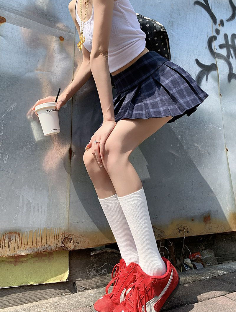 Vintage Blue Plaid Pleated Skirt Women Japanese Style School Students A-Line Jk Skirts Girl Preppy Style Inner Shorts Mini Skirt