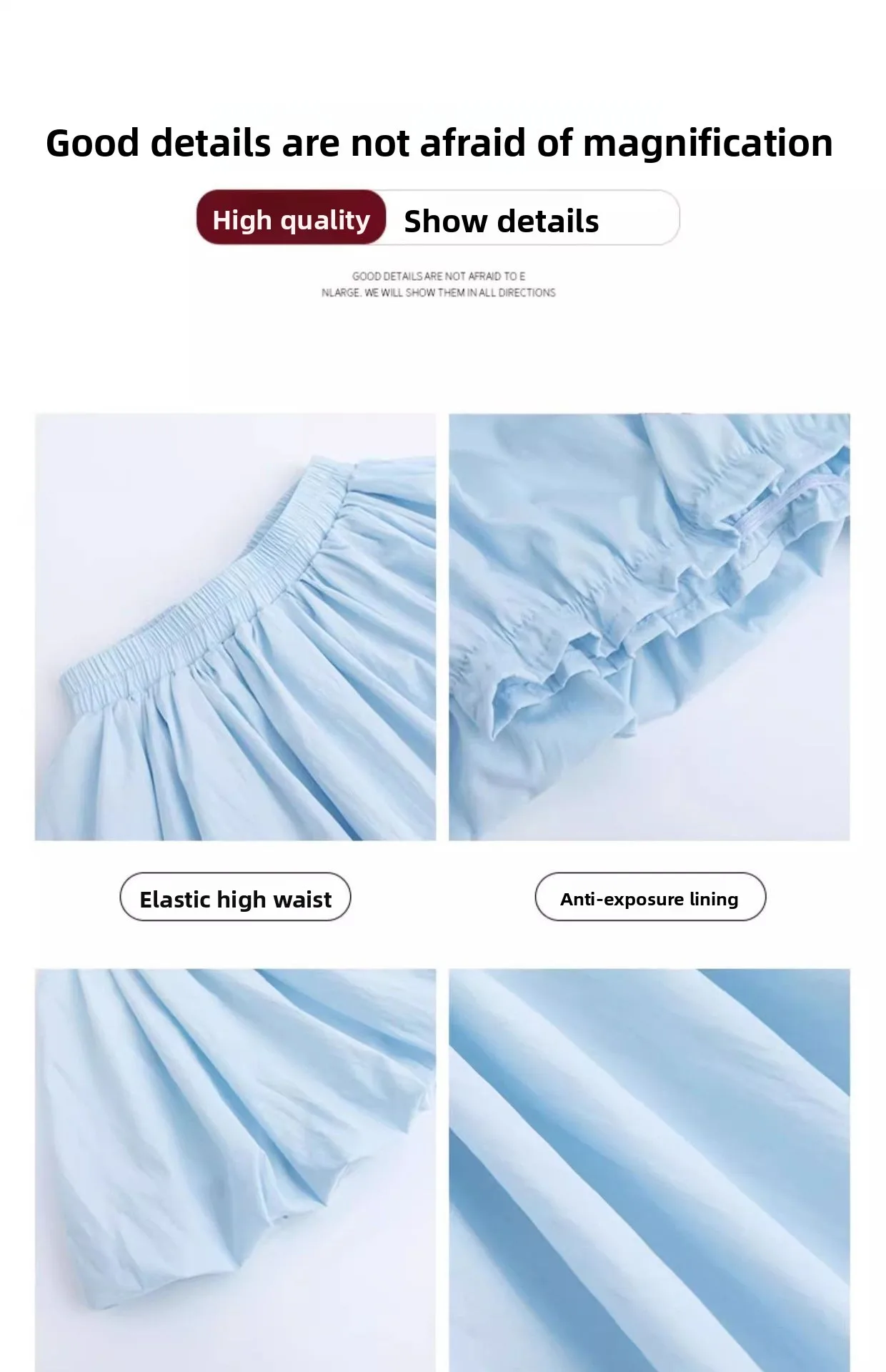 Red Petal Hem Bloom Skirt Women Summer Lightweight High Waist Flattering Fit Anti-Slip Lining Petite A-Line Mini Flowy Skirt