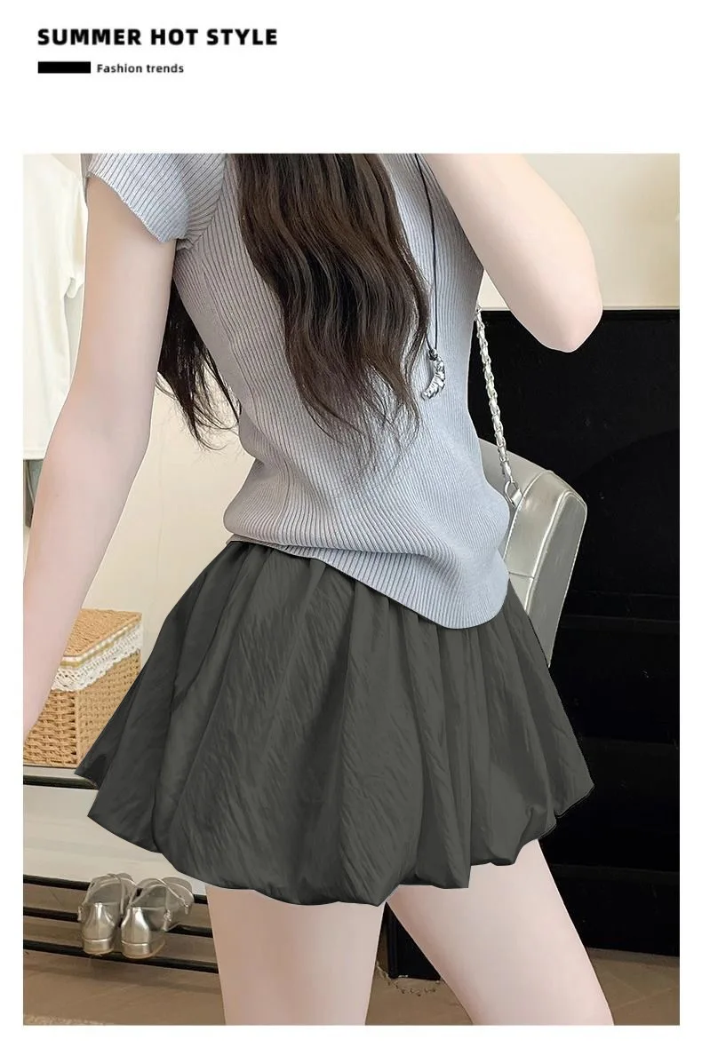 Red Petal Hem Bloom Skirt Women Summer Lightweight High Waist Flattering Fit Anti-Slip Lining Petite A-Line Mini Flowy Skirt