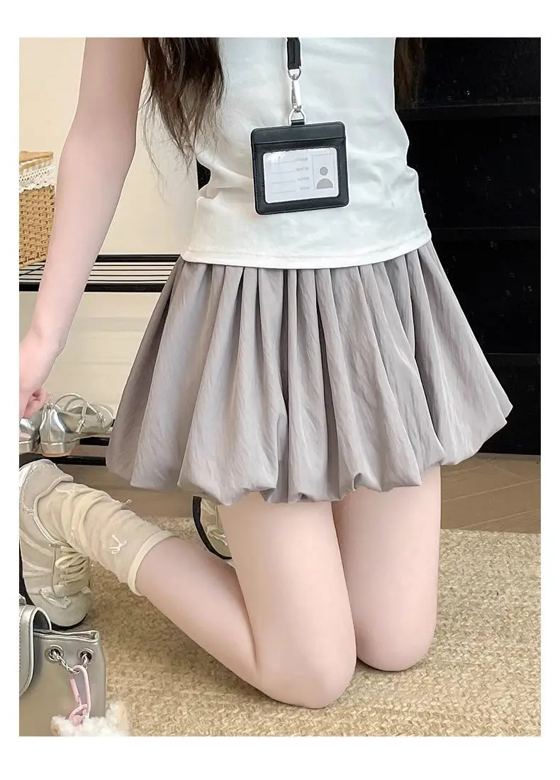 Red Petal Hem Bloom Skirt Women Summer Lightweight High Waist Flattering Fit Anti-Slip Lining Petite A-Line Mini Flowy Skirt