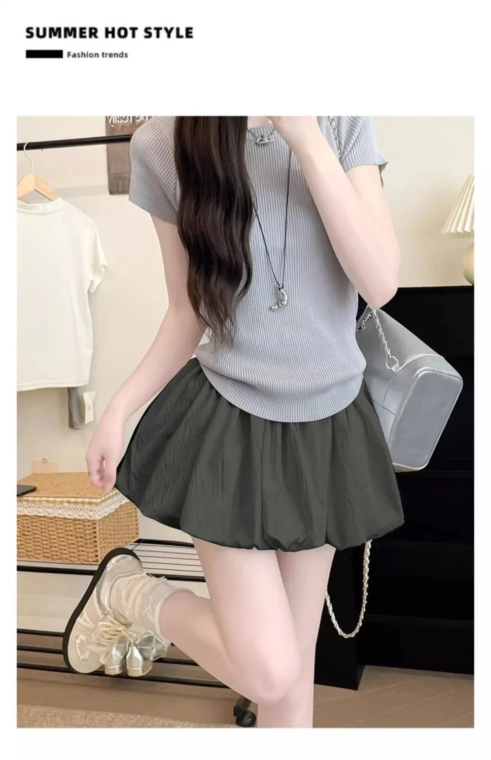 Red Petal Hem Bloom Skirt Women Summer Lightweight High Waist Flattering Fit Anti-Slip Lining Petite A-Line Mini Flowy Skirt