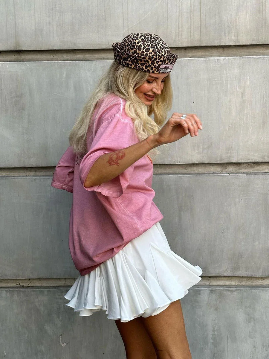 Summer White Ruffle Mini Skirt High Waist Korean Sexy Cute Ruffle Vintage Tennis Skirt Elastic Waist Tutu Short Skirts for Women