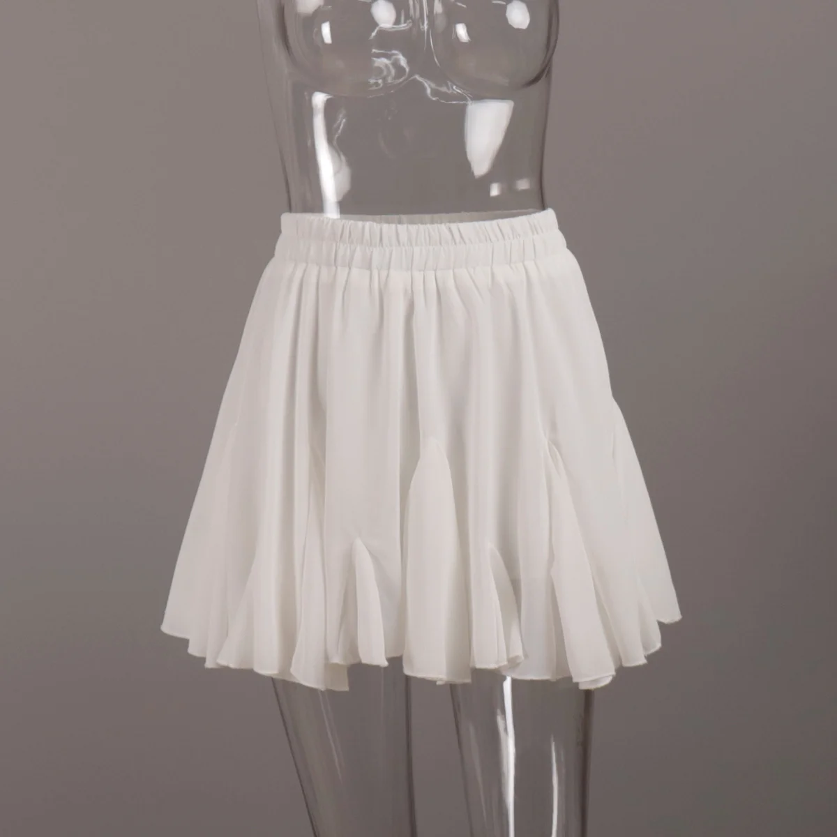 Summer White Ruffle Mini Skirt High Waist Korean Sexy Cute Ruffle Vintage Tennis Skirt Elastic Waist Tutu Short Skirts for Women
