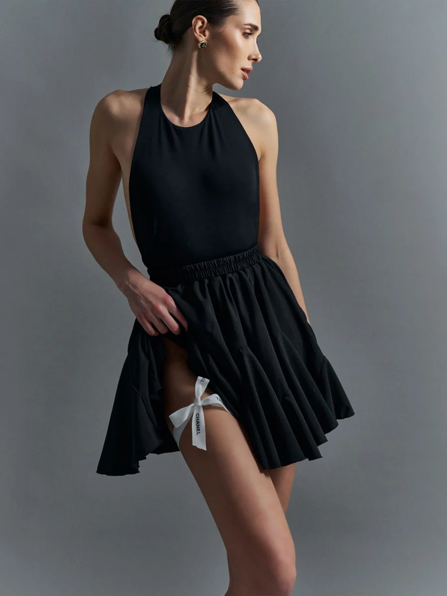 Summer White Ruffle Mini Skirt High Waist Korean Sexy Cute Ruffle Vintage Tennis Skirt Elastic Waist Tutu Short Skirts for Women