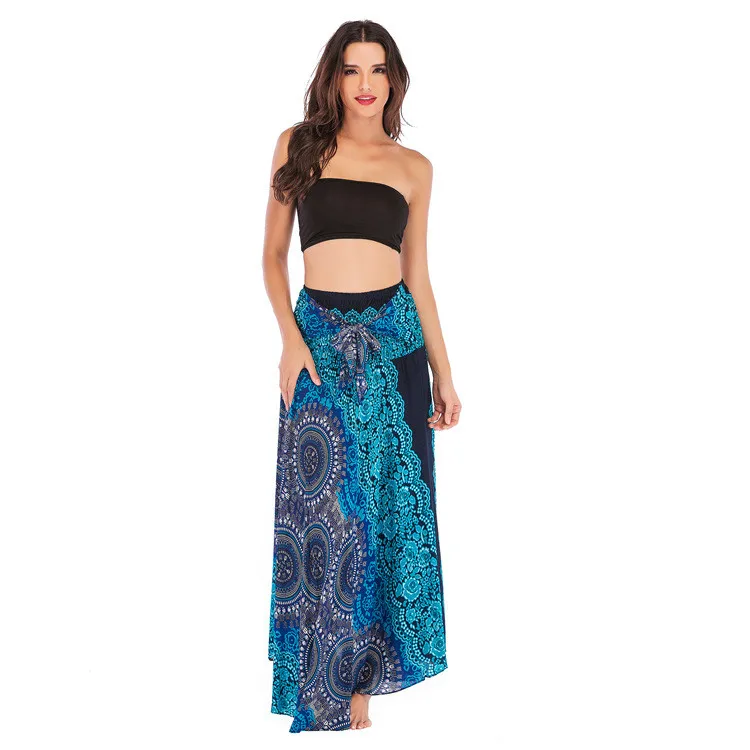 Bohemian Fashion Skirts Roupas Saia New Sexy Woman Long Jupe Boho Flowers Elastic Waist Women Skirt Faldas Bottom Women Clothes