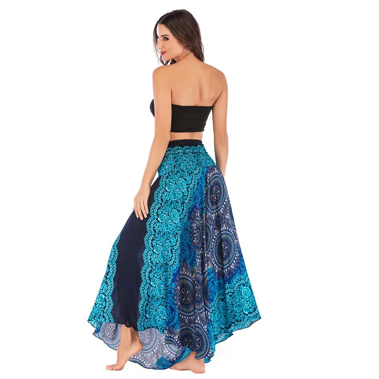 Bohemian Fashion Skirts Roupas Saia New Sexy Woman Long Jupe Boho Flowers Elastic Waist Women Skirt Faldas Bottom Women Clothes
