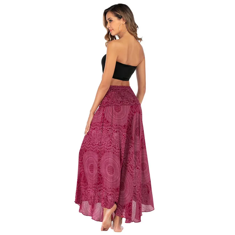 Bohemian Fashion Skirts Roupas Saia New Sexy Woman Long Jupe Boho Flowers Elastic Waist Women Skirt Faldas Bottom Women Clothes