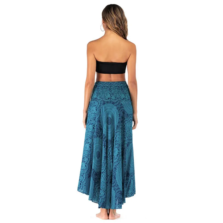 Bohemian Fashion Skirts Roupas Saia New Sexy Woman Long Jupe Boho Flowers Elastic Waist Women Skirt Faldas Bottom Women Clothes