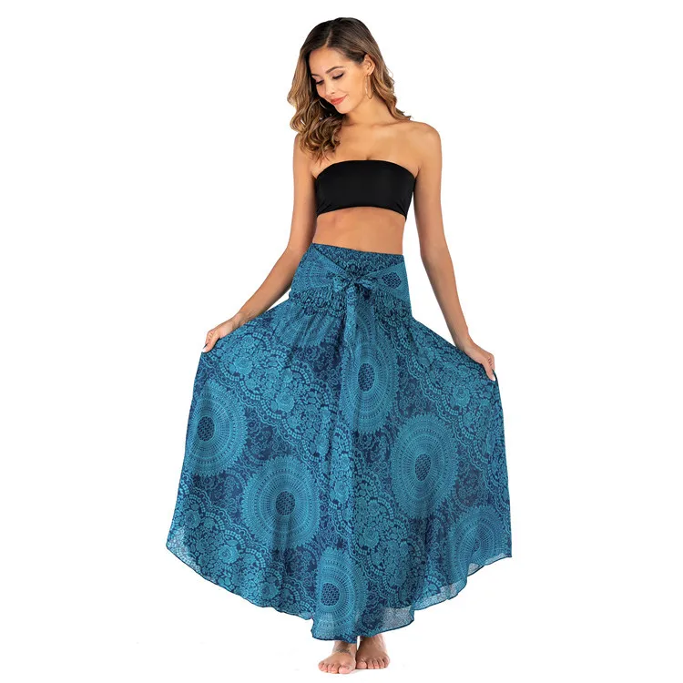 Bohemian Fashion Skirts Roupas Saia New Sexy Woman Long Jupe Boho Flowers Elastic Waist Women Skirt Faldas Bottom Women Clothes