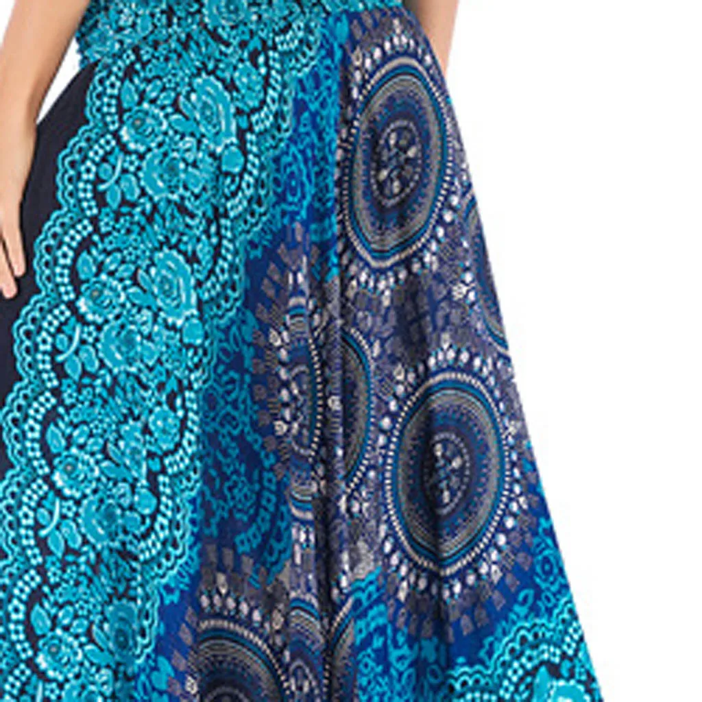 Bohemian Fashion Skirts Roupas Saia New Sexy Woman Long Jupe Boho Flowers Elastic Waist Women Skirt Faldas Bottom Women Clothes