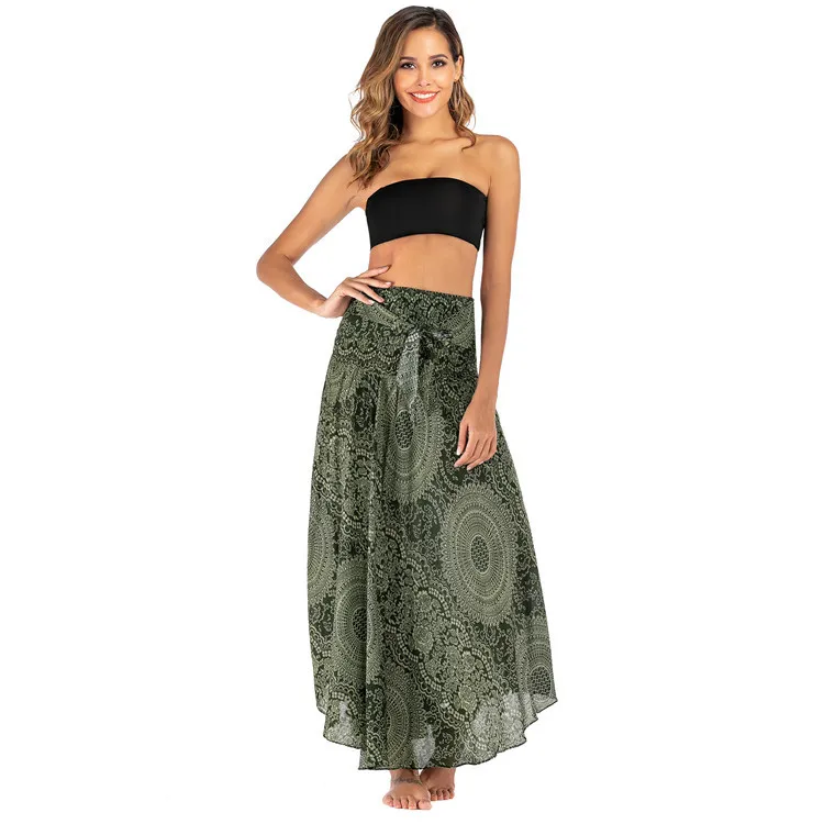 Bohemian Fashion Skirts Roupas Saia New Sexy Woman Long Jupe Boho Flowers Elastic Waist Women Skirt Faldas Bottom Women Clothes
